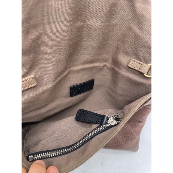 J. Crew Brown Leather Clutch With Gold Chain Strap - Picture 3 of 5